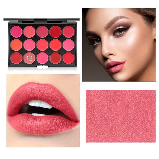 15 Colors Lipstick Lip Gloss Makeup Palette