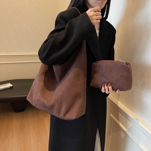 Autumn And Winter Commuter Shoulder Bag Suede Women
